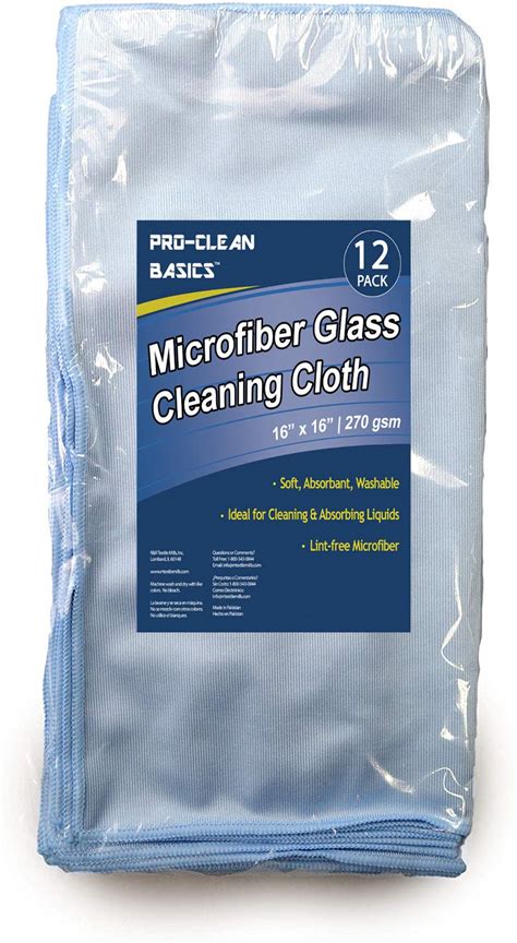 Pro Clean Basics A Microfiber Glass Cleaning Cloth Terry Pile