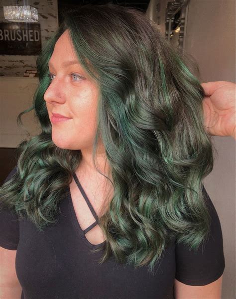 Vivid Hair Color Green Hair Colors Green Hair Dye Color Inspo Balayage Hair Forest Green