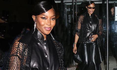 Naomi Campbell Turns Heads In An Edgy Leather Ensemble At The Loreal