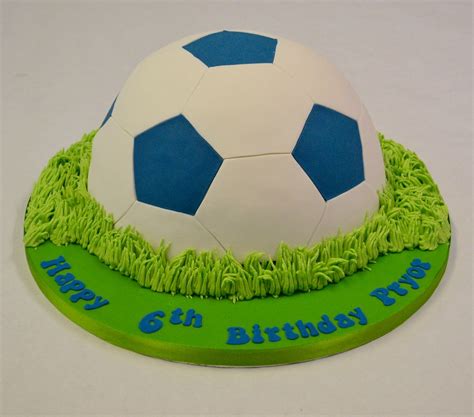 Let the cake sit for a few. Blue and White Half Football Cake - Boys Birthday Cakes ...