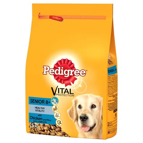 Your dog's protein requirements actually increase with age, because protein helps build/maintain muscle, strengthens the immune system, and supports the central nervous system. Pedigree Complete Senior Dog Food 2.5kg | Feedem