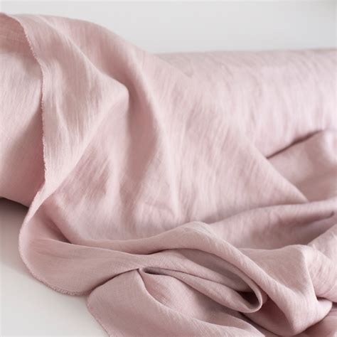 Dusty Rose Linen Fabric By The Yard Light Pink Linen Fabric Etsy