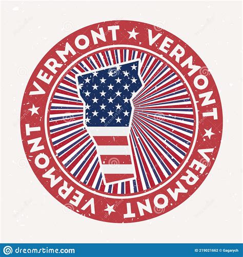 Vermont Round Stamp Stock Vector Illustration Of American 219021662