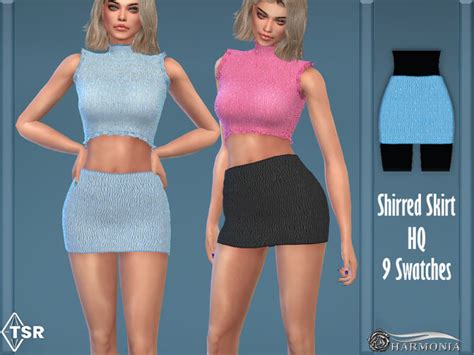Delight Shirred Mini Skirt By Harmonia At Tsr Sims 4 Updates