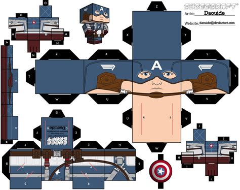 Captain America Movie Version Cubeecraft 3d Paper Paper Toys Paper