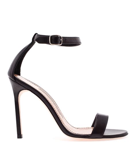 Lyst Manolo Blahnik Chaos Leather Sandals In Black