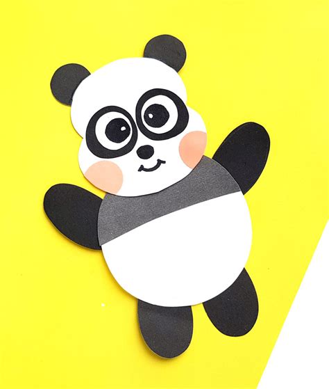 Panda Paper Craft Puppet Template Moms And Crafters