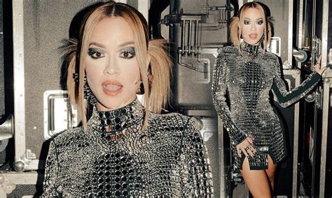 Picture Exclusive Rita Ora Stuns In Metallic Mini Dress Backstage At