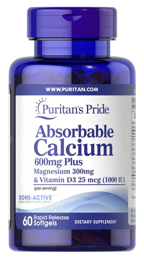 Calcium citrate & vitamin d from swanson health products offers economical bone nourishment in one convenient formula. Absorbable Calcium 600mg plus Magnesium 300mg & Vitamin D ...