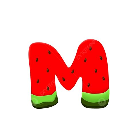 Watermelon Letter M Green Letter Design Vector Green Letter Design