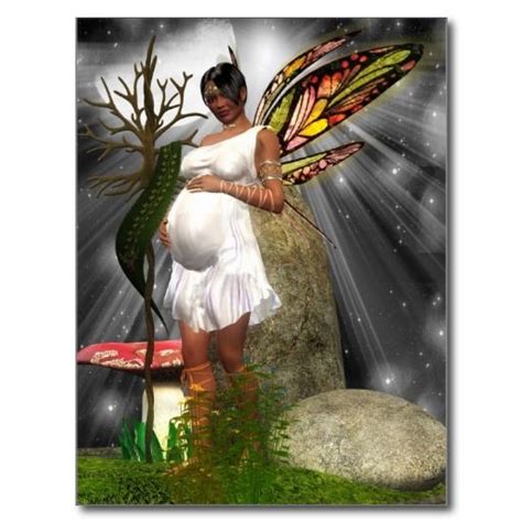 Pregnant African American Fairy Postcard In 2021 Baby