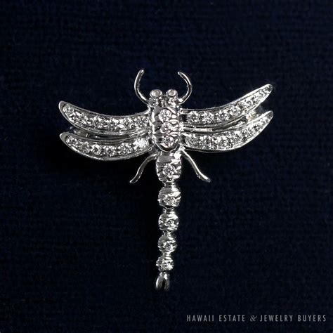 Tiffany Co Diamond Enchant Dragonfly Platinum Small Brooch Pin