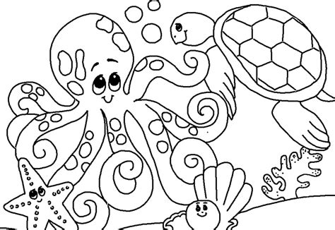 Mewarnai Laut Binatang Aneka Hewan Papan Sketch Coloring Page