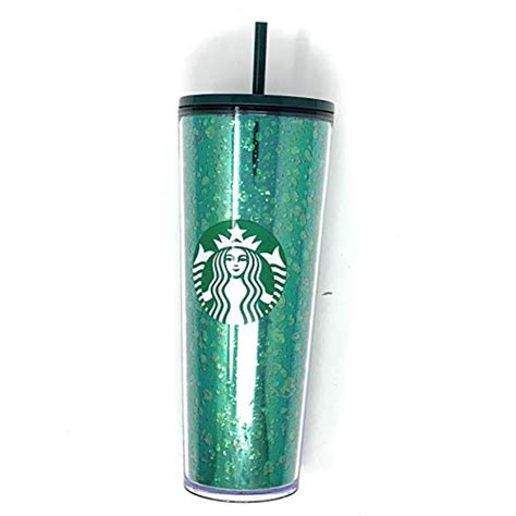 Starbucks 2019 Holiday Season Mercury Glitter Green Plastic Cold Cup Tumbler 24oz Walmart
