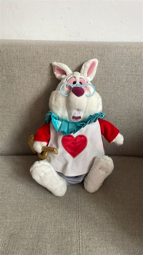 Disney Store Alice In Wonderland White Rabbit Plush Soft Etsy