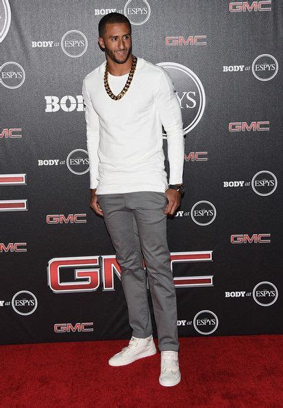 colin kaepernick of the san francisco 49ers arrives at the espn s body at espy s pre party at