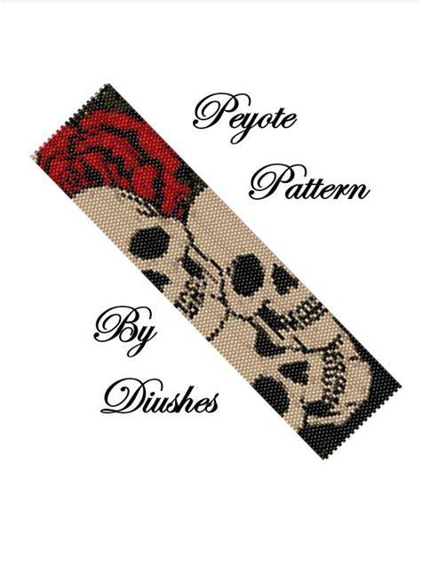 Peyote Beading Pattern Skulls And Rose Even Count Peyote Etsy