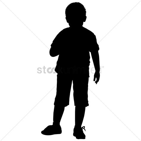 Silhouette Of A Boy Standing Vector Image 1463448