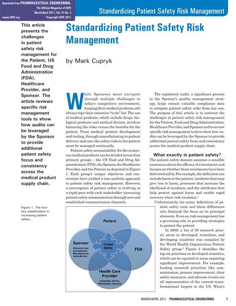 PDF Standardizing Patient Safety Risk Management DOKUMEN TIPS