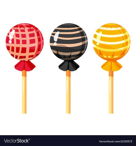 Set Of Colorful Lollipops Sweet Candies Royalty Free Vector