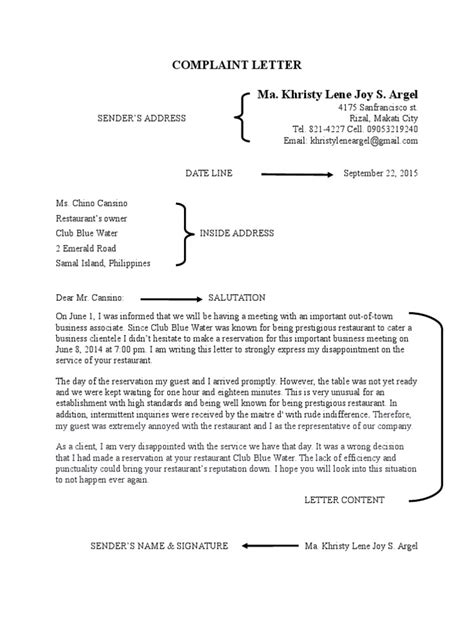Complaint Letter | PDF