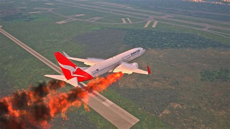 Qantas 737 Crashes At Singapore Engine Fire Youtube