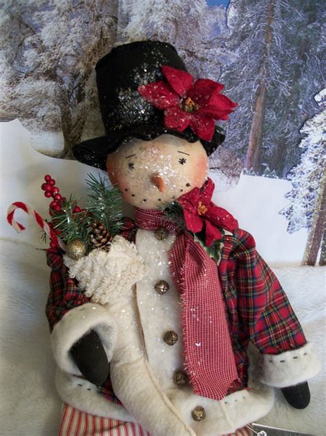 Mailed Pattern Sewing Primitive Doll Snowman 27 In Etsy