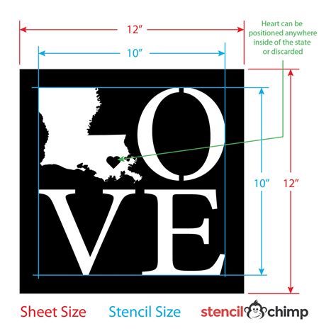 Stencil Louisiana Love Stencil Louisiana Stencil Home Etsy