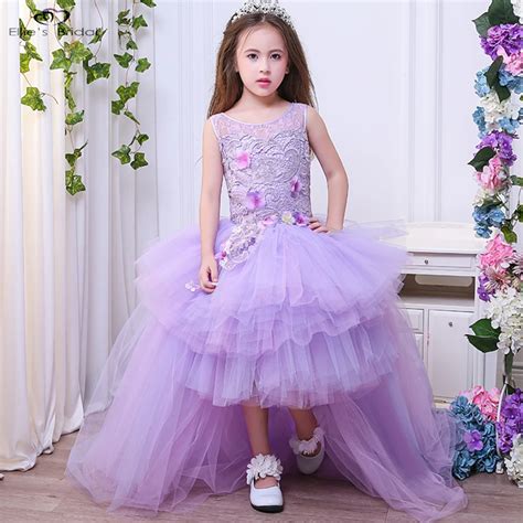 Ellies Bridal Light Purple Flower Girl Dresses For Weddings Elegant Ball Gown Girls Princess