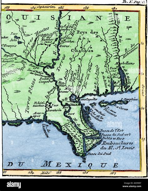 Louisiana In 1744 Showing The Mouths Of The Mississippi River While