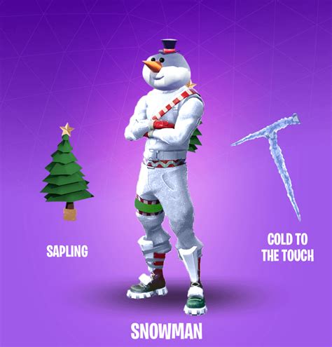 Skin Concept Snowman With Sapling Back Bling And Icicle Pickaxe R
