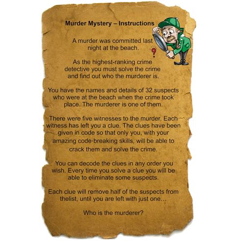 Murder Mystery Game For Kids Instant Download Etsy