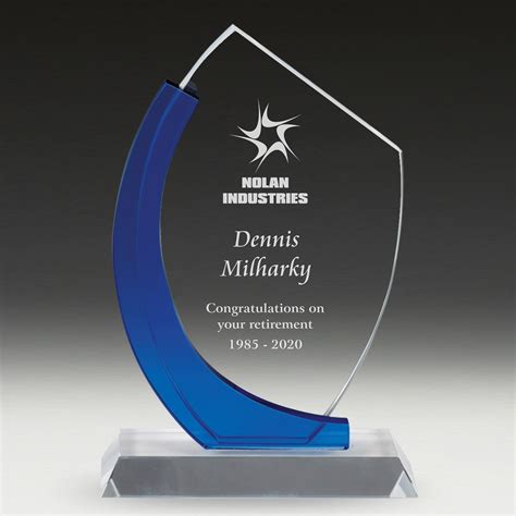 Crystal Clear Blue Award Corporate Nq Plaques And Trophies