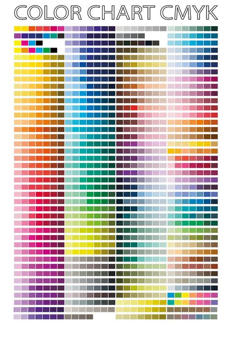 Cmyk Color Table For Sublimation Or White Toner Printers Etsy