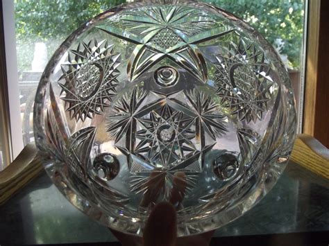 Footed Bowl Ferner Planter American Brilliant Period Cut Glass Crystal