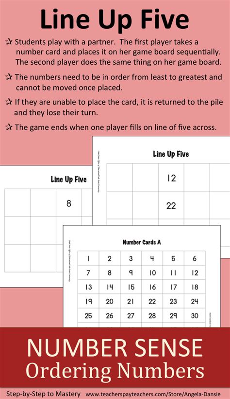 Fillable tic tac toe board. FREE Number Sense Activity ~ Ordering Numbers ~ First ...