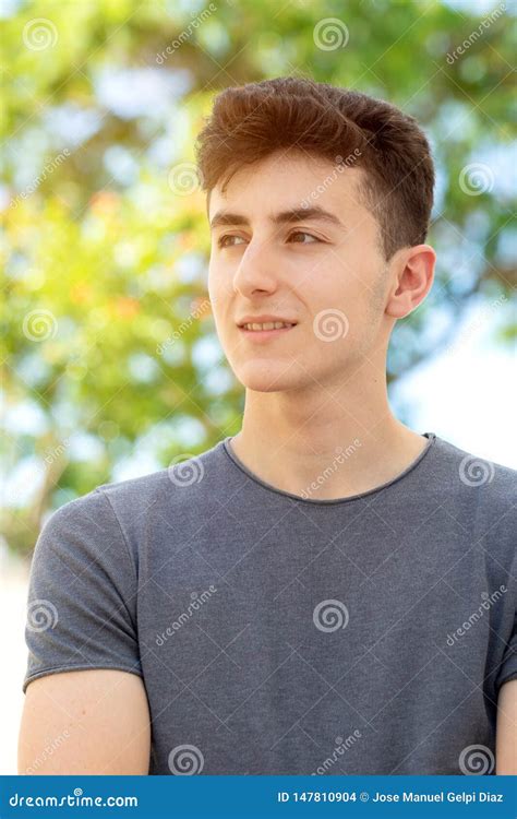 Attractive Teenager Guy In A Park Stock Photo Image Of Outdoor