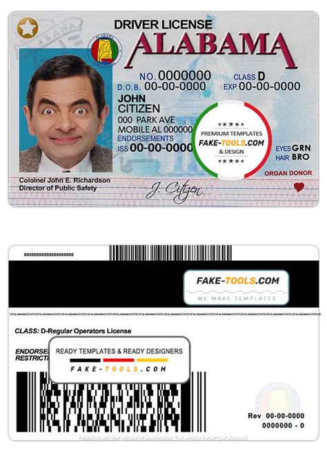 Usa Alabama Driving License Template In Psd Format Fake Tools