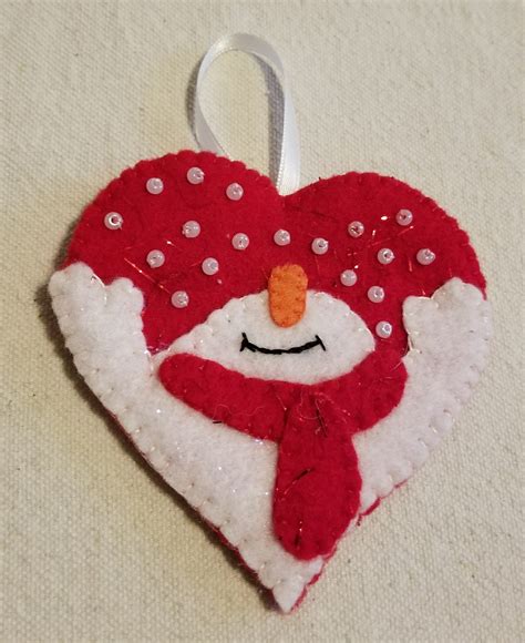 Holiday Snowman Heart Ornament Urban Corral
