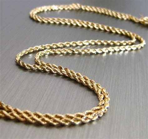 Gold rope chains gold chains for men rope necklace men necklace mens diamond bracelet anchor chain shades of gold fashion bracelets round diamonds. Like New-30" 14k Yellow Gold-Diamond Cut Rope Chain-Vintage SOLD on Ruby Lane