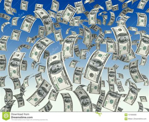 Falling Money Bills D Illustration Sky Background 121606080