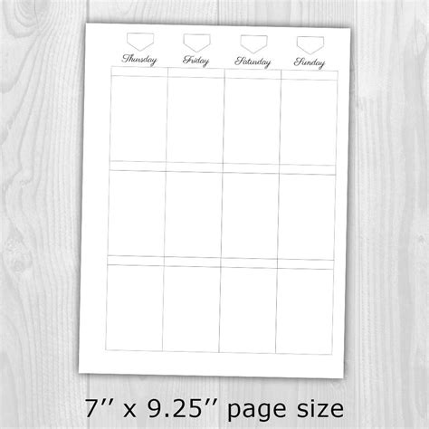 Weekly Planner Printable Happy Planner Classic Style Undated Monday