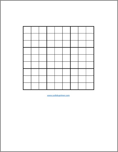 Blank Sudoku Grid Printable Printable Word Searches