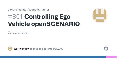 Controlling Ego Vehicle Openscenario · Issue 801 · Carla Simulator