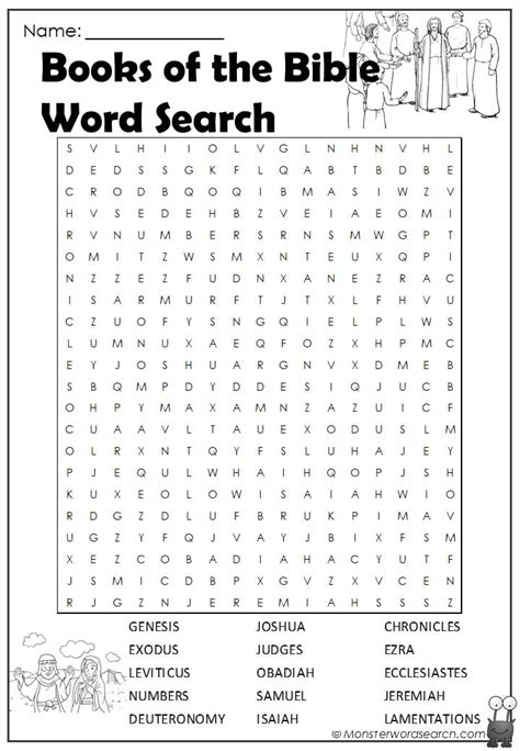 Books Of The Bible Word Search Monster Word Search