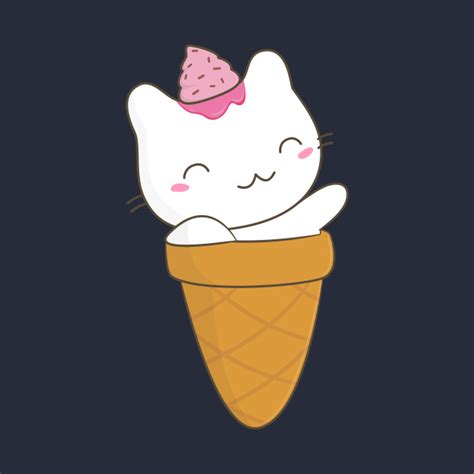Kawaii Ice Cream Cat Ice Cream Cone T Shirt Teepublic