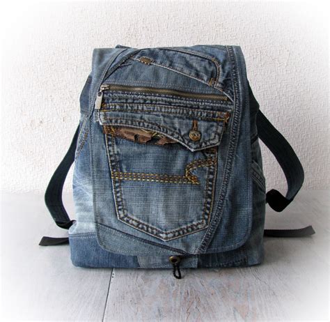 Pin By Ludmyla On My Etsy Shop Recycled Denim Denim Backpack Jeans Bag