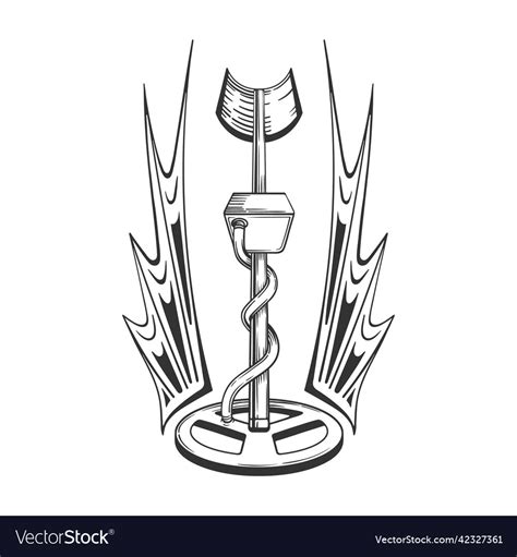 Metal Detector Logo With Wings Treasure Hunter Vector Image