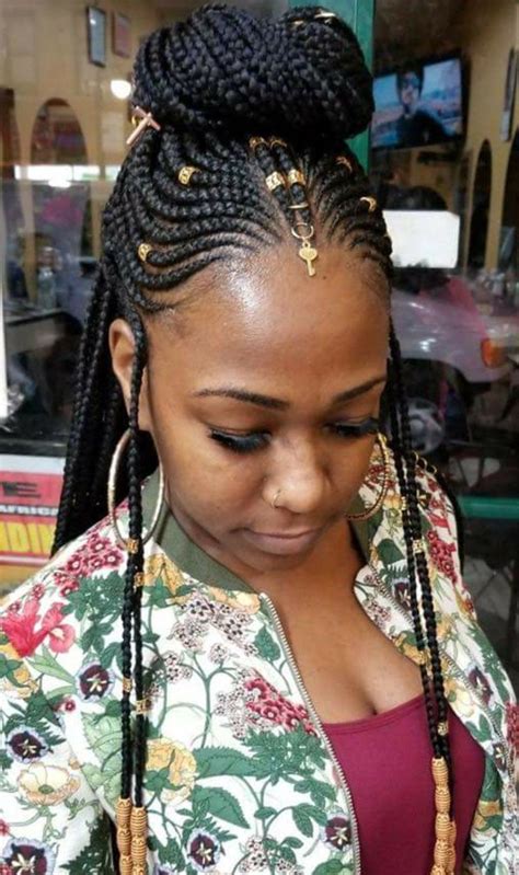 We specialize in all braiding styles and natural hairstyles. Feed in braids (natural hair braid styles cornrows) (With ...