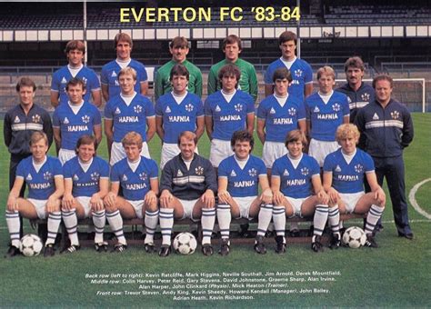 Everton Team Group In 1983 84 Neville Southall Johnstone Everton
